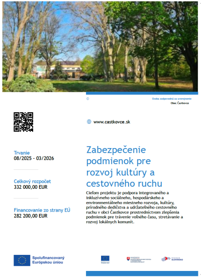 Zabezpečenie podmienok pre rozvoj kultúry a&nbsp;cestovného ruchu